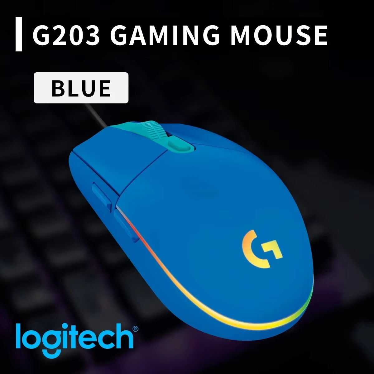 Logitech Mouse G203 - Logitech G203 Kabelgebundene Gaming-Maus mit RGB-Hintergrundbeleuchtung,