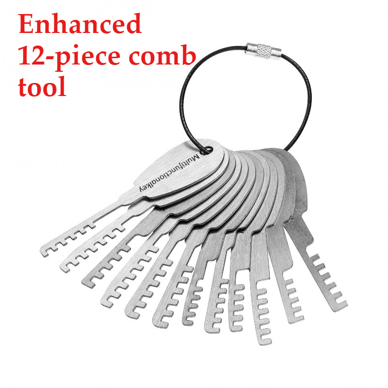 Binding Machine Comb - HUK Werkzeuge Edelstahl-Kombinations-Schlossöffner 12-teiliges Reparaturwerkzeug-Set Lockpick